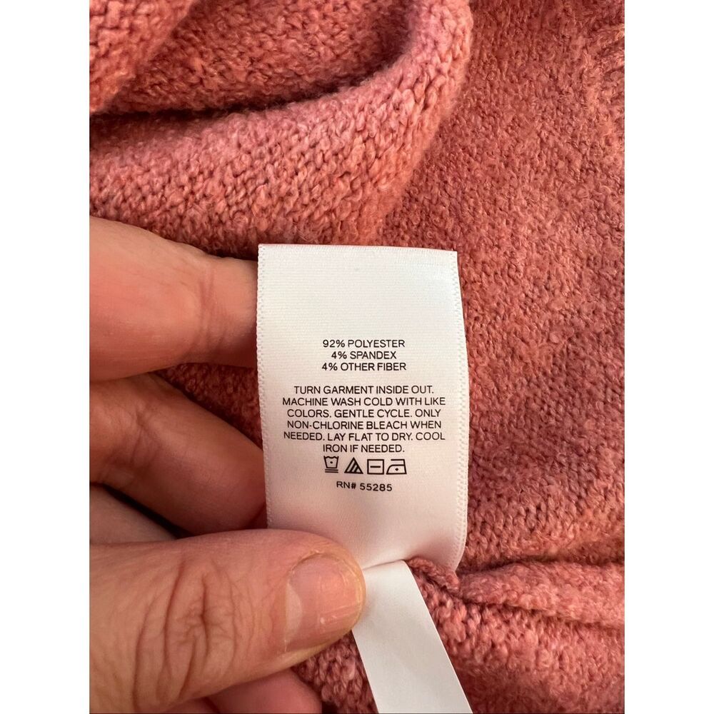 Express Coral Pink V-Neck Boucle Knit Sleeveless Sweater Tank Top Size Large - Picture 6 of 8